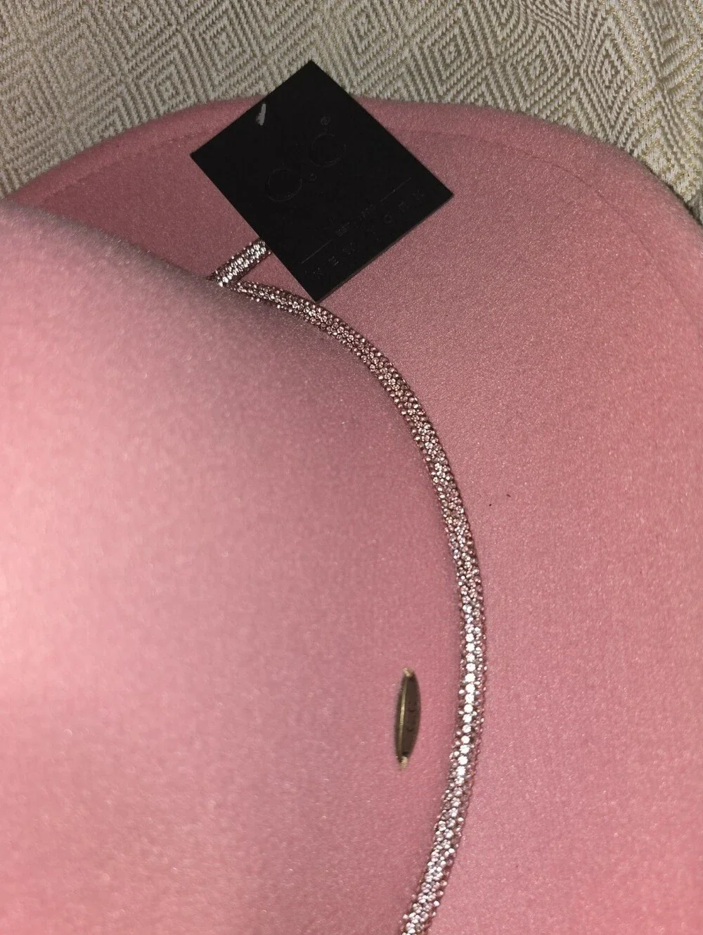 C.C Rose Rhinestone-Trim Cowboy Hat - Rose Pink